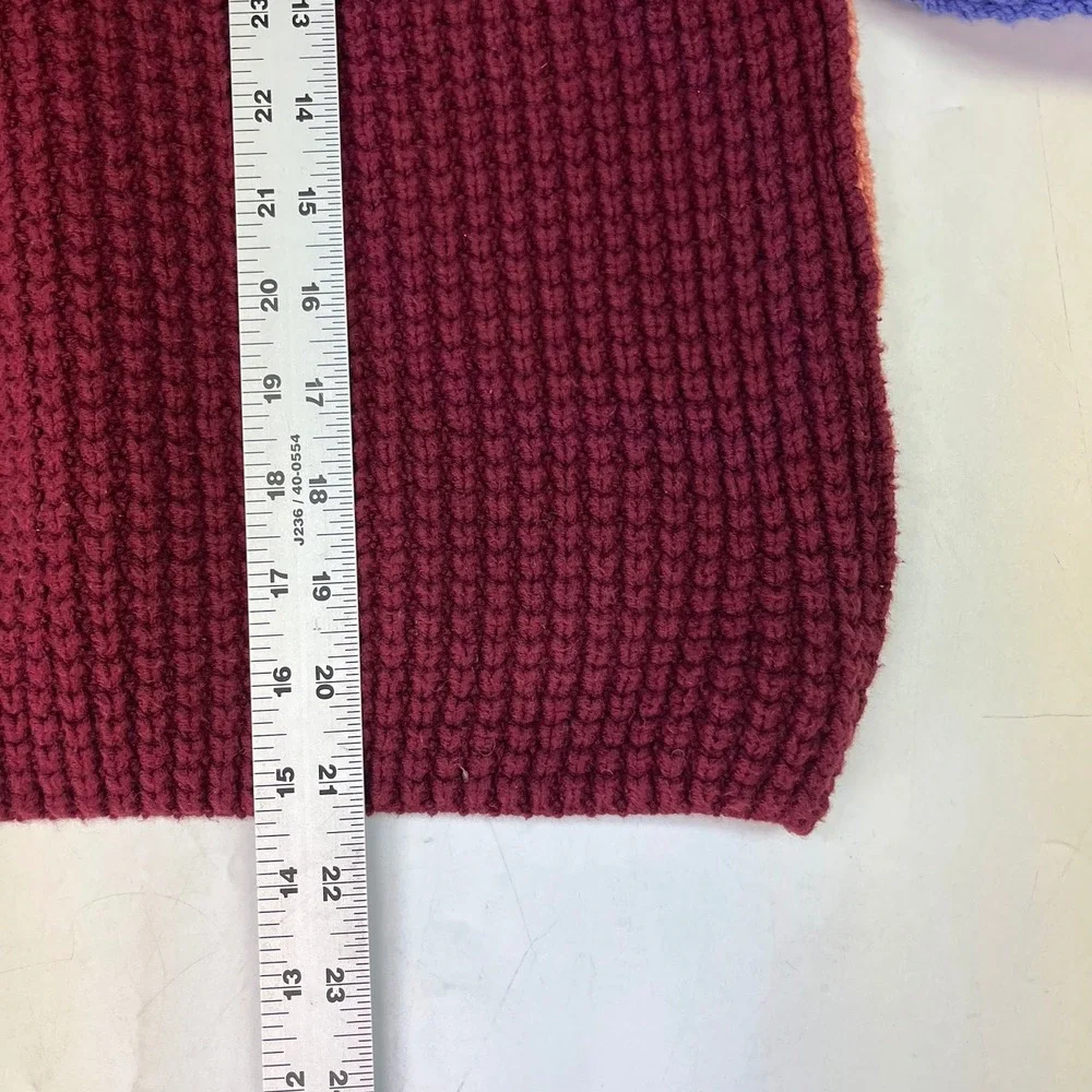 Free People Park City Colorblock Chunky‎ Knit Sweater Mock Neck Women SZ S